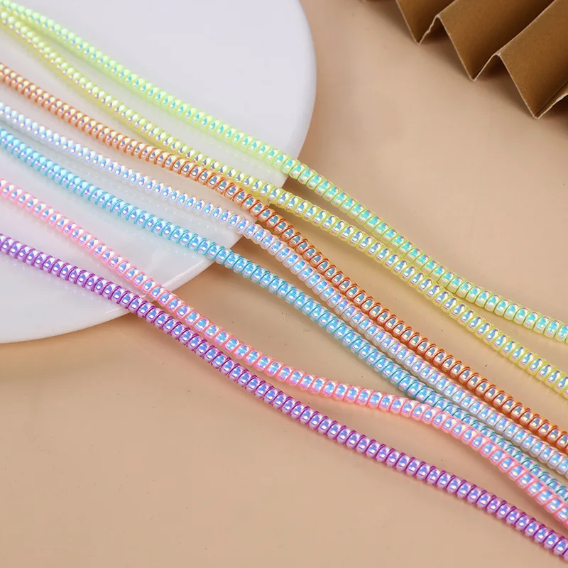 1PCS Colorful Laser Spiral USB Charger Cable Cord Protector Wrap Cable Winder For iPhone Samsung Xiaomi Data Cable Sleeve