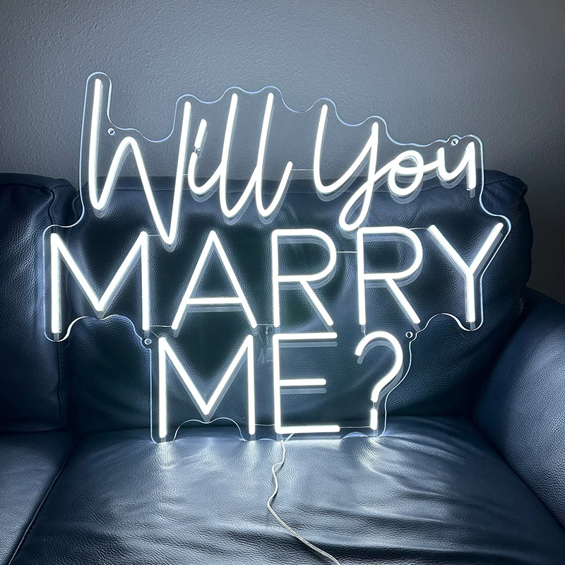 Will You Marry Me Neon LED Sign Light Wedding Engagement Neon Light Deco Hanging Room Decor Letter Signs Gifts Led Neon Lamp