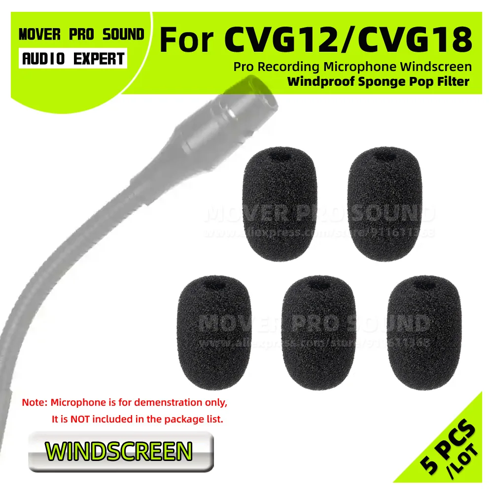 SnapVox Compatible With SHURE CVG12 CVG18 CVG 12 18 S RS B/C Microphone Windscreen Pop Filter Windshield Sponge Foam Mic Shield