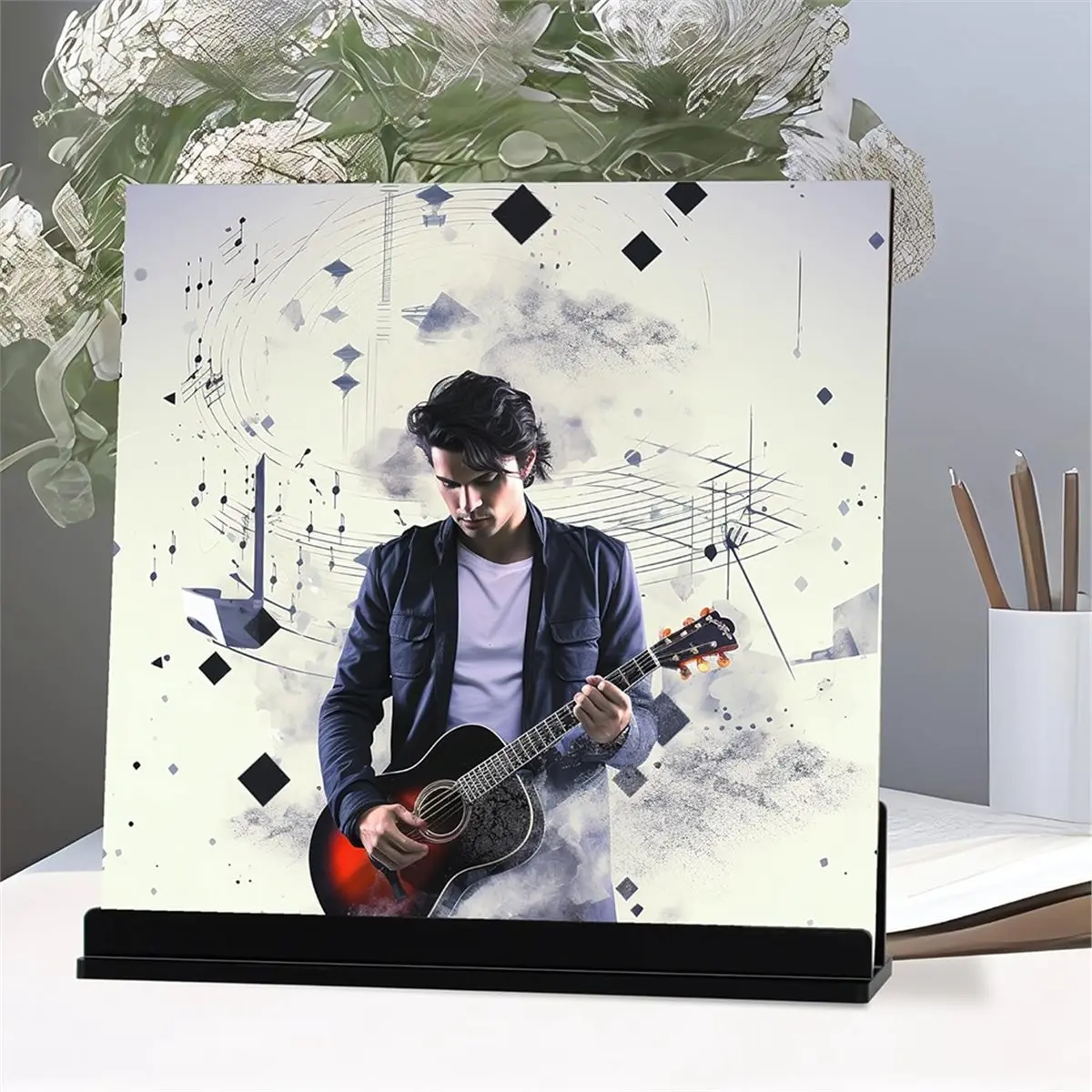 

Acrylic Vinyl Record Display Stand, Black LP Record Decor Holder with Scratch Proof Design, for Album Storage, 2Pack