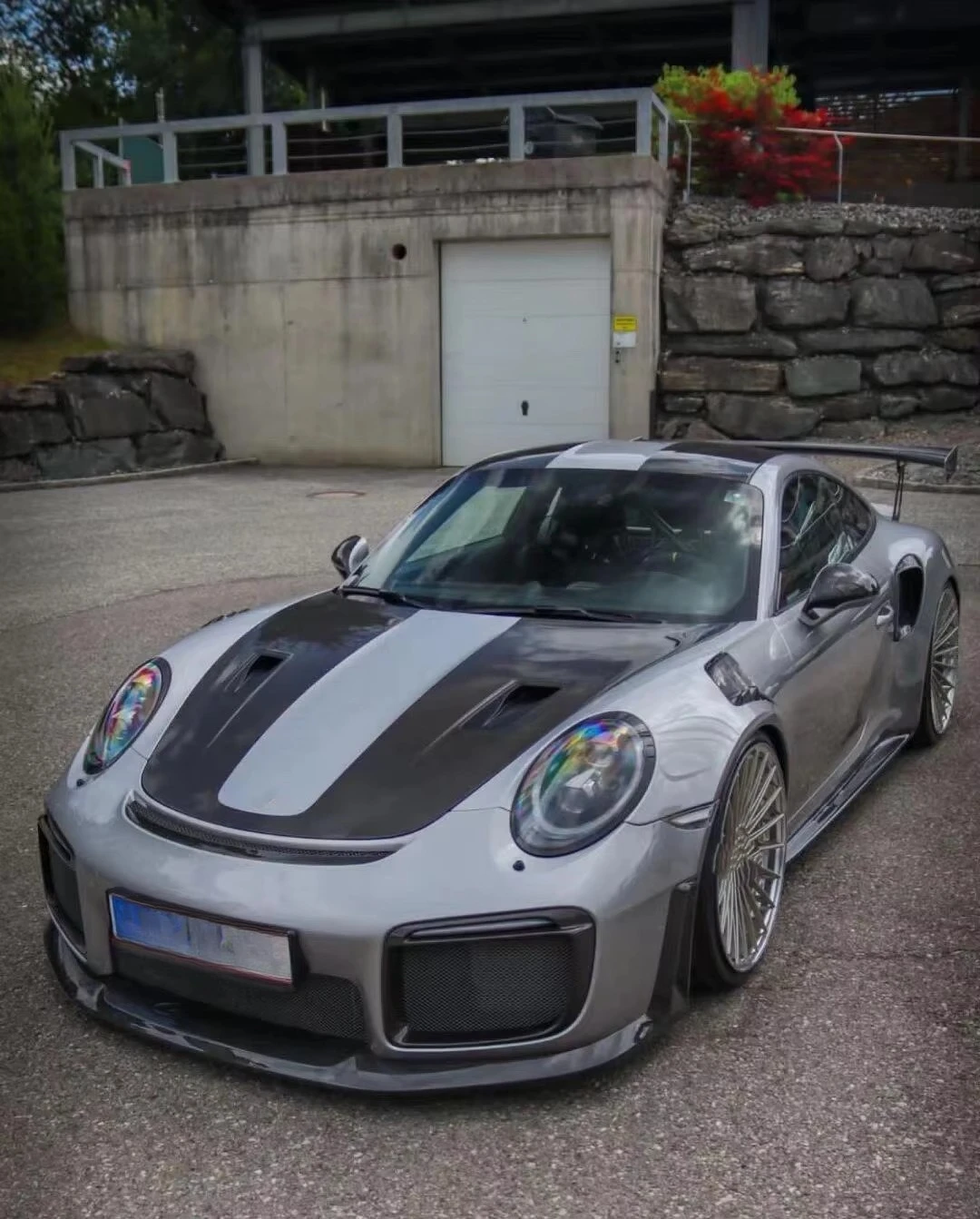GT2 RS نمط ألياف الكربون طقم الجسم لبورشه 911 991.2 GT2RS مصدات السيارة المصد الأمامي المصد الخلفي الجانب تنورة المفسد