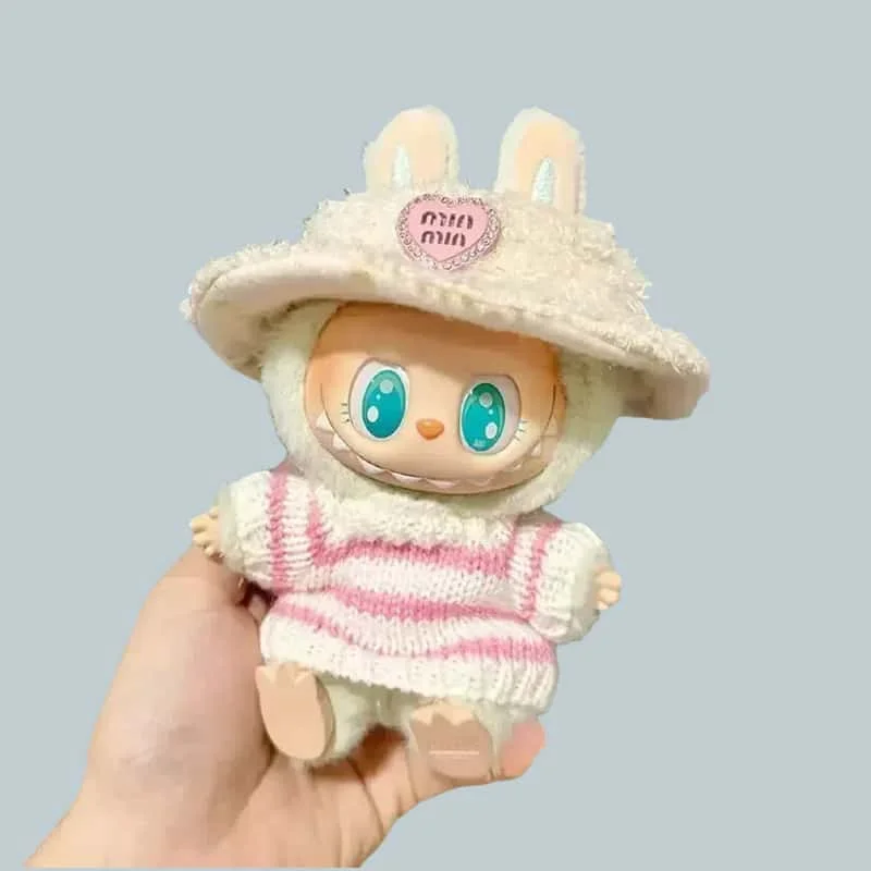 

For Labubu V1 V2 Idol Cute Doll Clothes Fashion Sweater Outfit Accessories Sitting Party Pink White