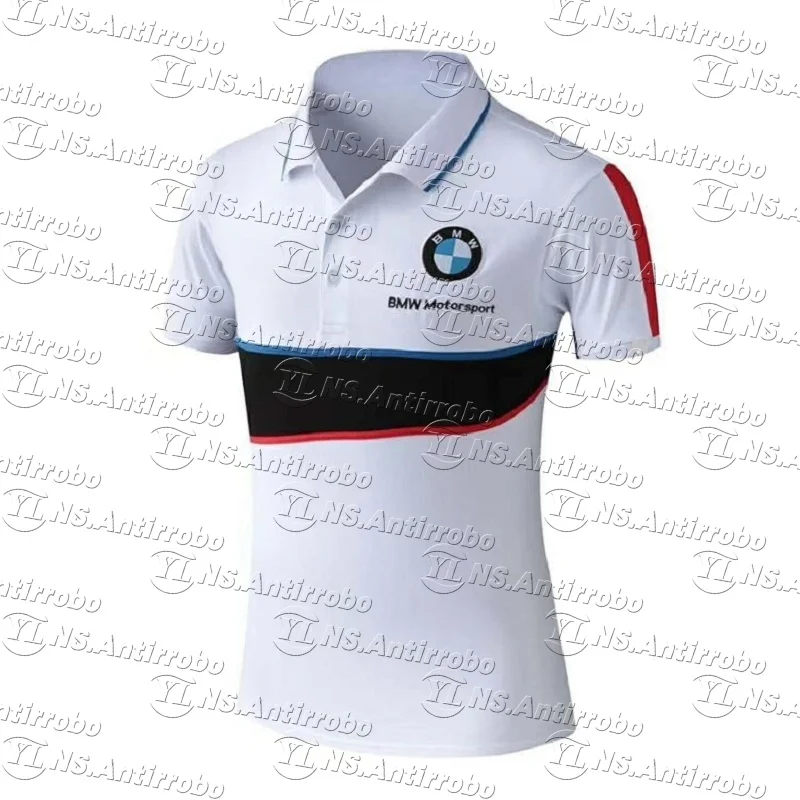 

Comfortable Breathable Short Sleeves Motorcycle Riding BMW Sport Shirt Trendy Printed Pattern Casual Polo Shirt With Buttons