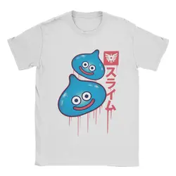 Dragon Quest Slime T-Shirts for Men Funny 100% Cotton Tee Shirt Round Neck Short Sleeve T Shirts Plus Size Clothes