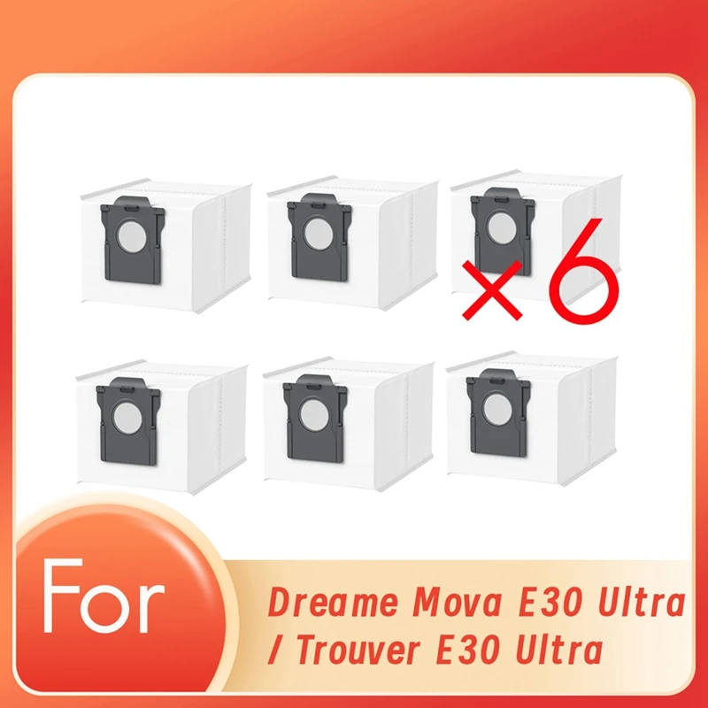 6 Pcs Dust Bags For Dreame Mova E30 Ultra / Trouver E30 Ultra Sweeper Accessories Built To Last And Work Well