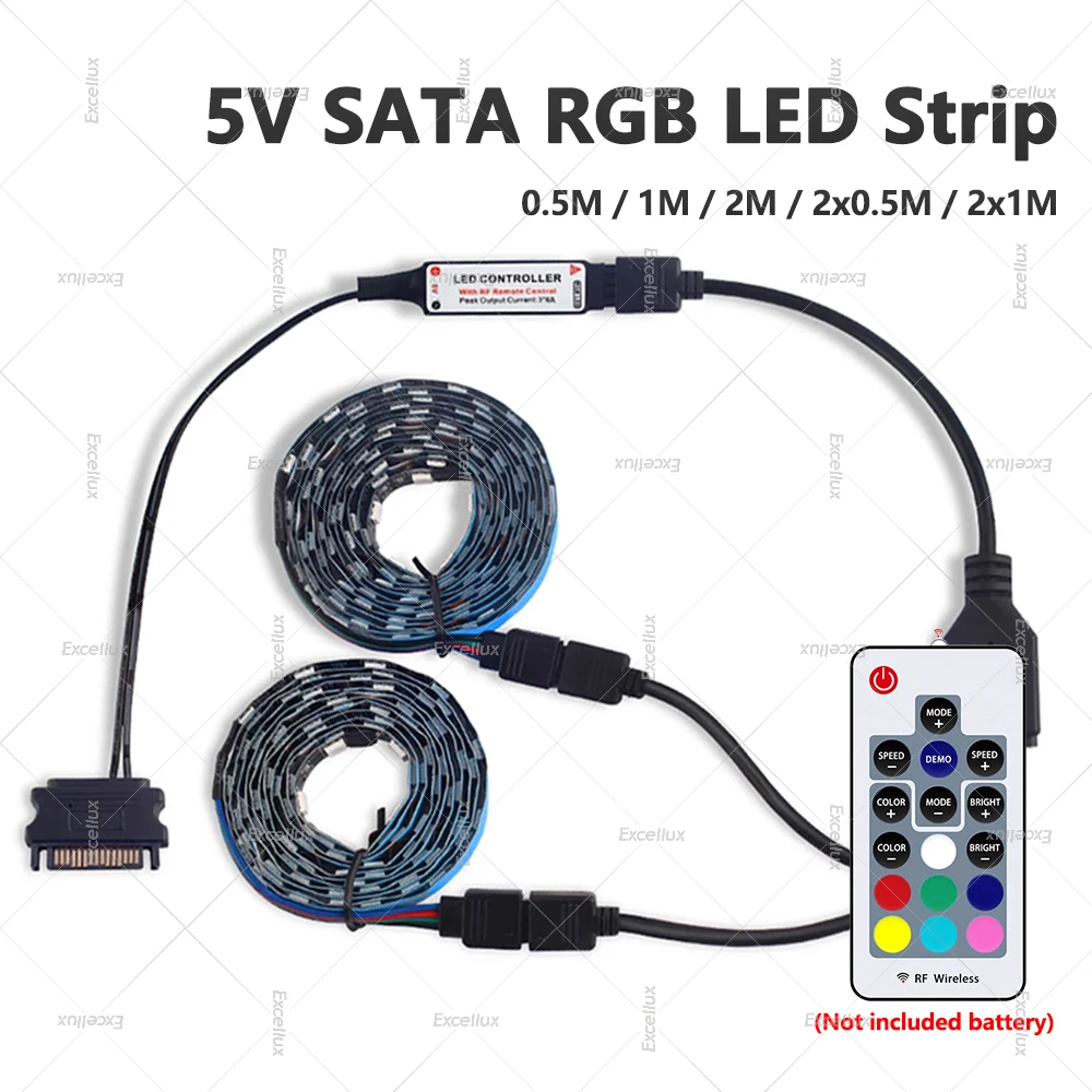 5V SATA Interface PC Case LED Strip Lamp Computer Light Bar For 5V PC Computer Case PC Game Lighting 0.5M /1M /2M /2x0.5M /2x1M