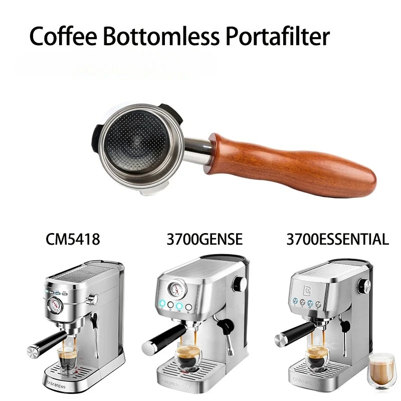 

3 Ears Coffee Bottomless Portafilter for CASABREWS 3700/CM5418 Espresso Machine Replacement Filter Basket Barista Tools