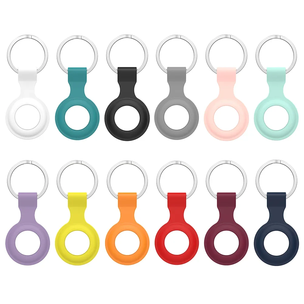 For AirTag Case Original Liquid Silicone Protective Cover Protector Bumper On for Apple AirTags Tracker Keychain Buckle Llavero