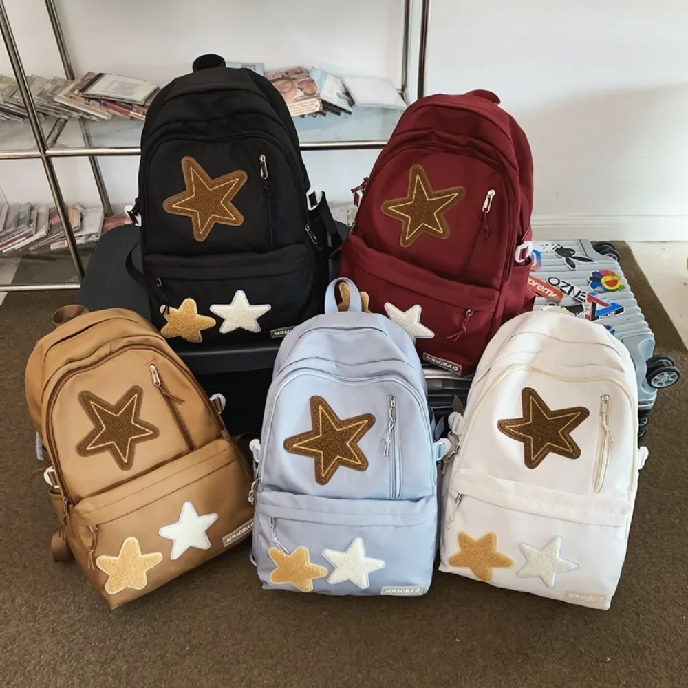 Fashion Large-capacity Students Backpacks Waterproof Wear Resistant Shoulders Backpack Star Pattern School Bag Students