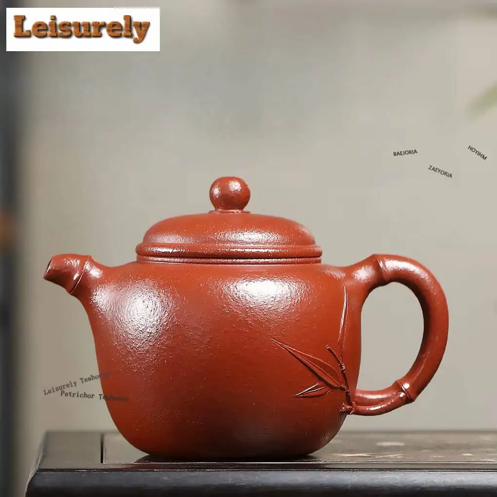 250ml Traditional Yixing Purple Clay Teapots Handmade Maple Leaf Pot Raw Ore Red Downhill Mud Kettle Zisha Tea Set Tea Services
