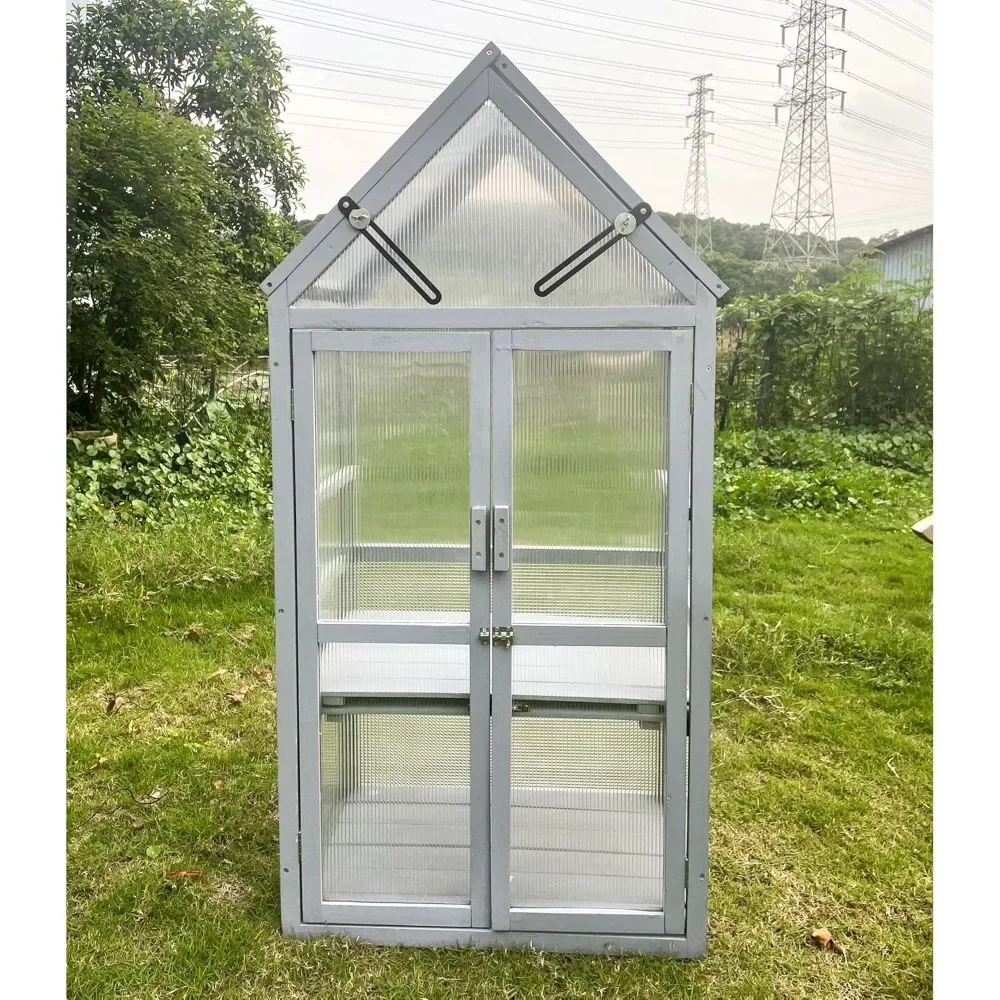 

Mini Greenhouse Kit - Outdoor Small Green House, Wood, Plant Stand for Indoor Garden & Patio Balcony Apartments Porch Terrace