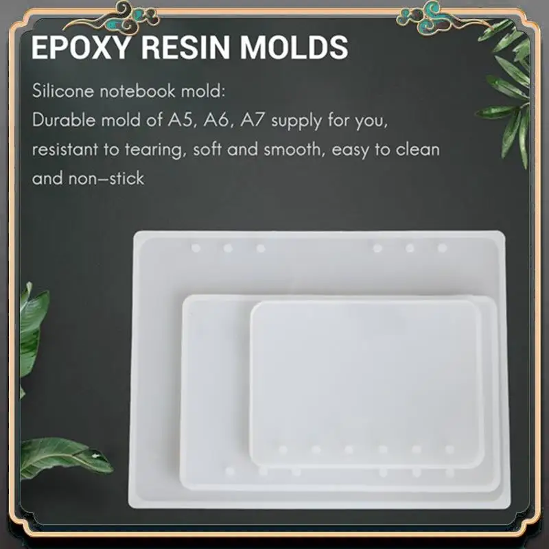 

Reliable-A5 A6 A7 Notebook Cover Resin Mold DIY UV Epoxy Silicone Molds Transparent Book Gift Resin Casting Molds Resin Craft Du