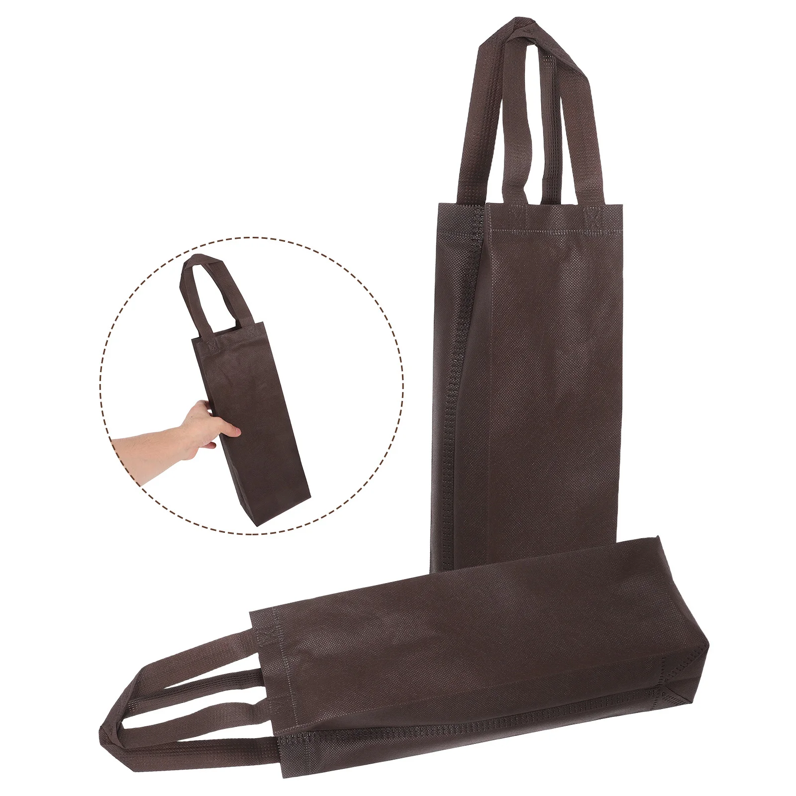 

20Pcs Single Bottle Wine Carrier Non-Woven Fabric Reusable Tote Wine Bottle Holder Bag with Handles for Wedding Christmas