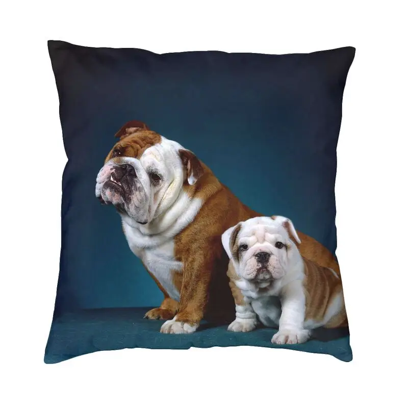 

Nordic Style English Bulldog Cushion Covers 45x45cm Soft Pillow for Car Square Pillowcase Living Room Decoration