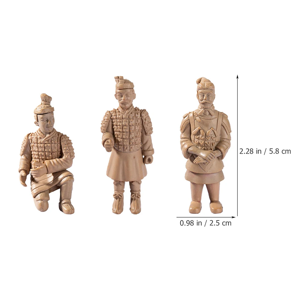 

1 Set Miniature Terracotta Soldier Pvc Craft Desktop Decor Small Plastic Ornament For Home Office Gift Retro Horse Statue Indoor
