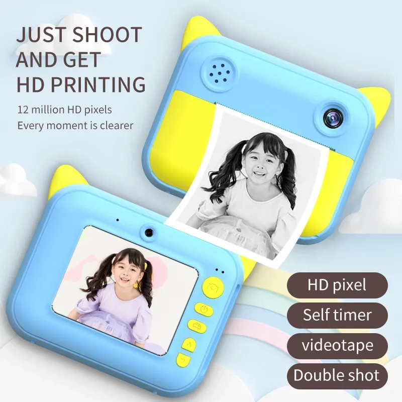 Kid Instant Print Camera Thermal Printing Camera Digital Photo Camer Girl's Toy Child Camera Video Boy's Birthday Gift