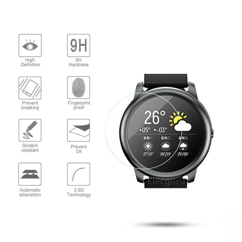 Screen Protector Tempered Glass for Haylou Solar LS05 Smartwatch Clear Protective Film for Xiaomi Haylou Solar Watch Accessories