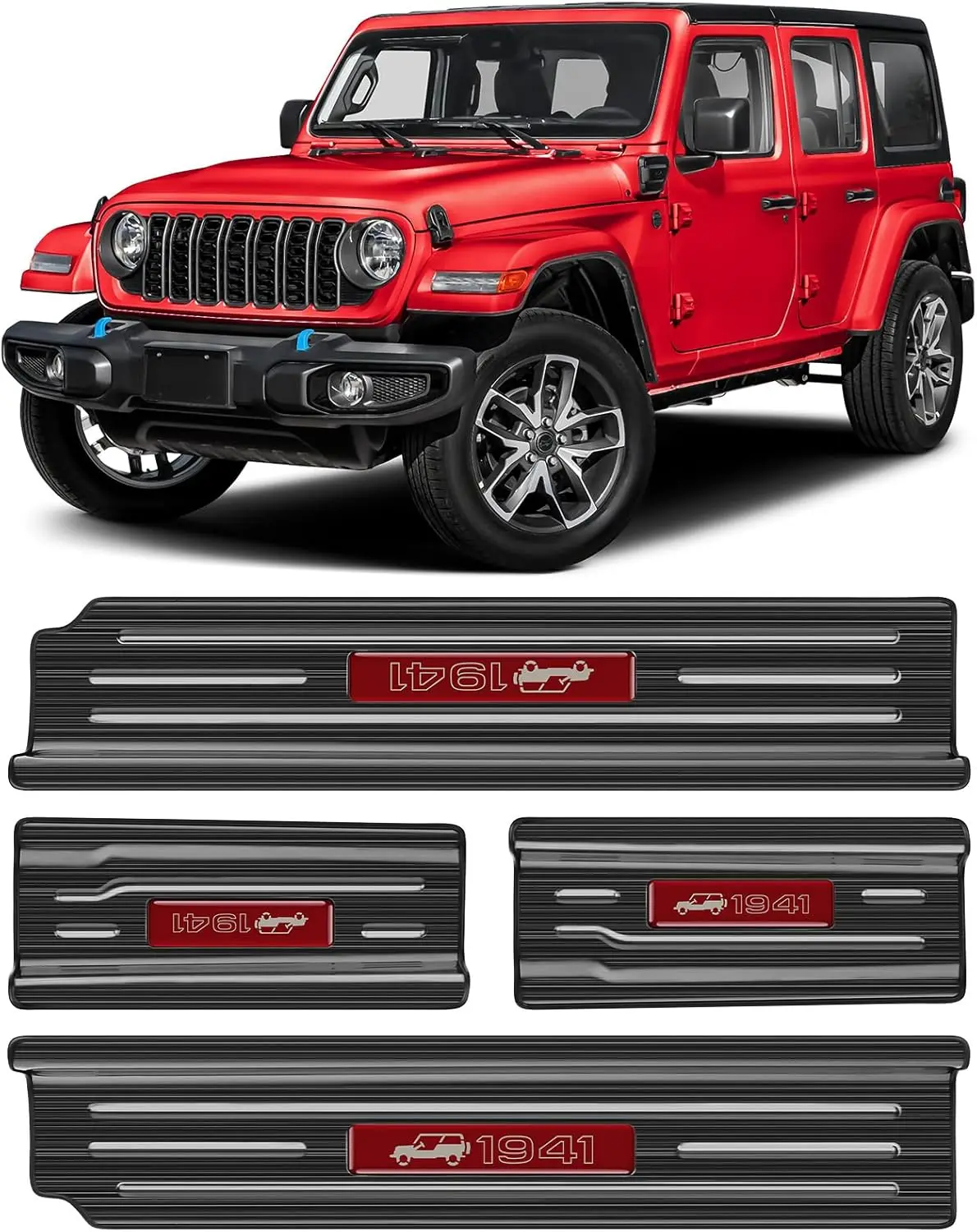 Upgraded Door Sill Guards Compatible with Wrangler JL JLU 2018-2025 2026 &  Gladiator For JT 2020-2025 2026 Accessories Stainles