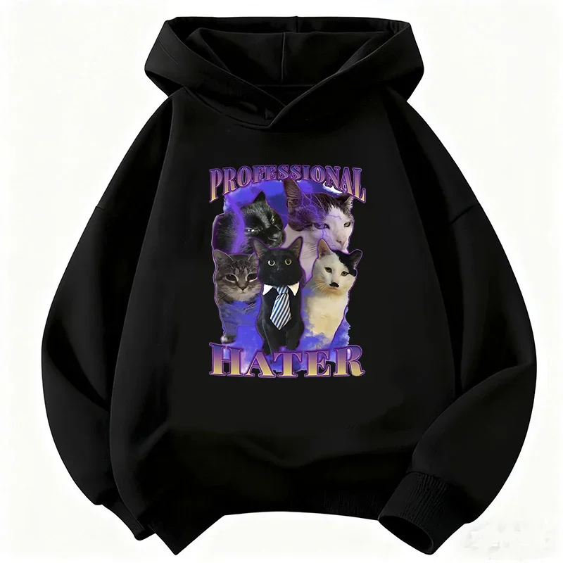 Harajuku Cat Hoodie Girls Manga Kids Cat Children's Sweatshirt Cute Harajuku Hoody for Boys Autumn Winter Casual Hoodies