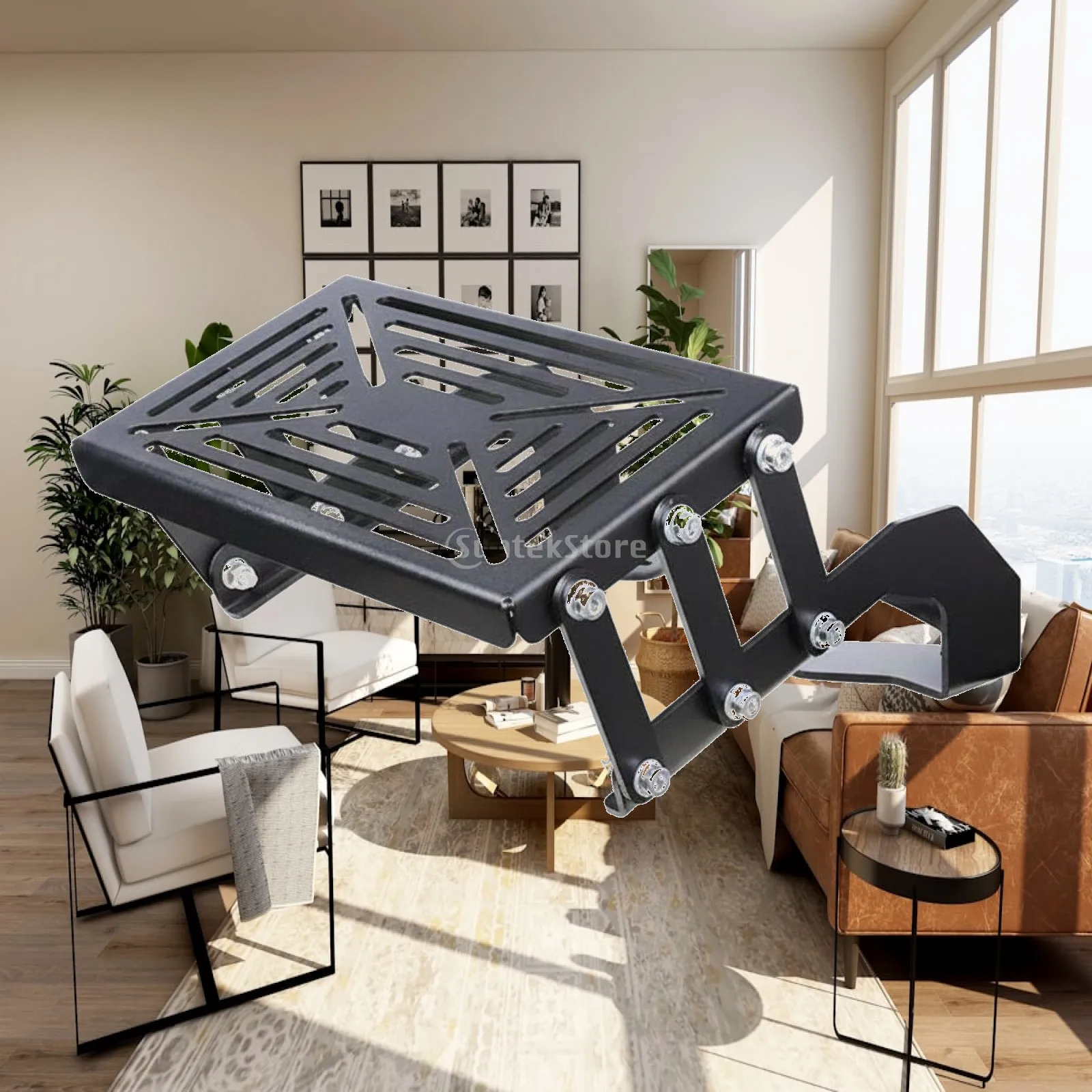 Sliding Folding Motorcycle Luggage Rack Heavy Duty Rear Carrier Bike Rack for Daily Rides Office Trips