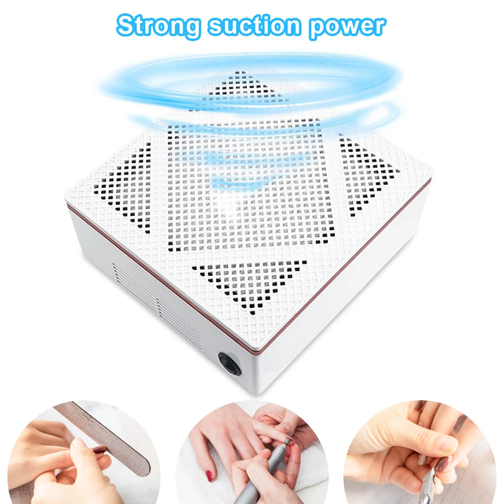 ماكينة تفريغ الأظافر بمروحة شفط قوية بقدرة 60 وات مع فلتر ومزيل مسحوق الغبار ومعدات مانيكير لصالونات التجميل المنزلية