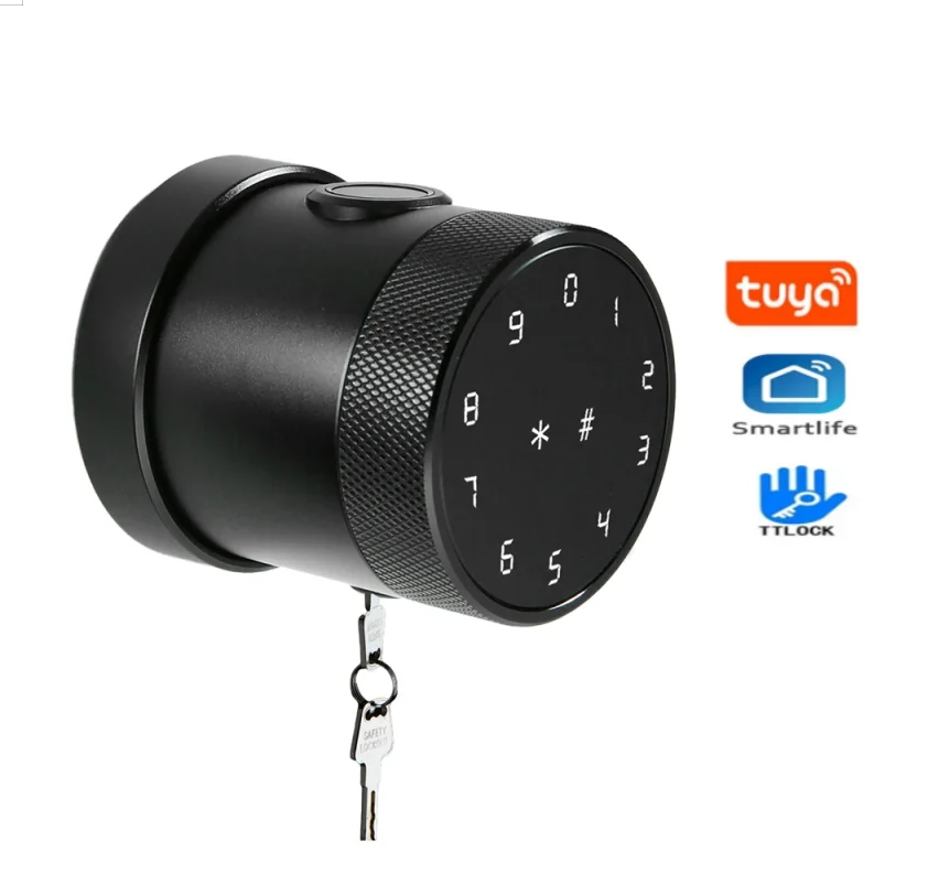 Tuya（TTLlock）Fingerprint Door Lock Digital Keyboard Smart Card Combination knob Lock For Home / Office / Hotel DIY Door Lock