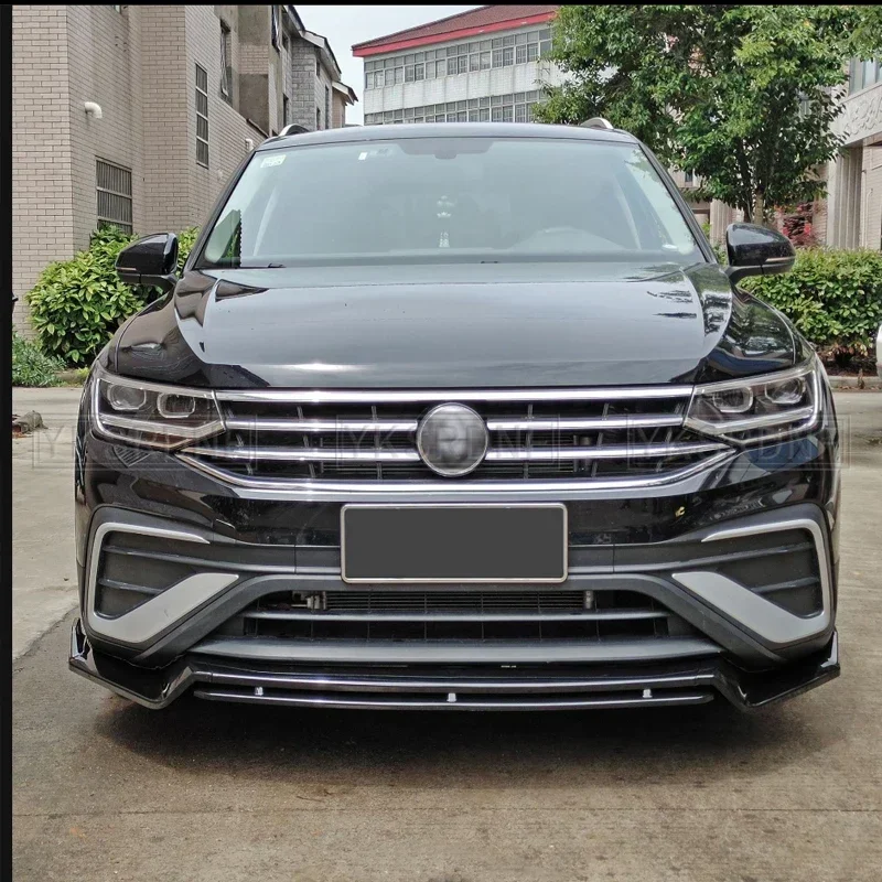 New！Front Bumper Diffuser Fit Front Lip Spoiler Front Bumper Decoration 4pcs/set for VOLKSWAGEN Tiguan (not for r-line) 2022 202