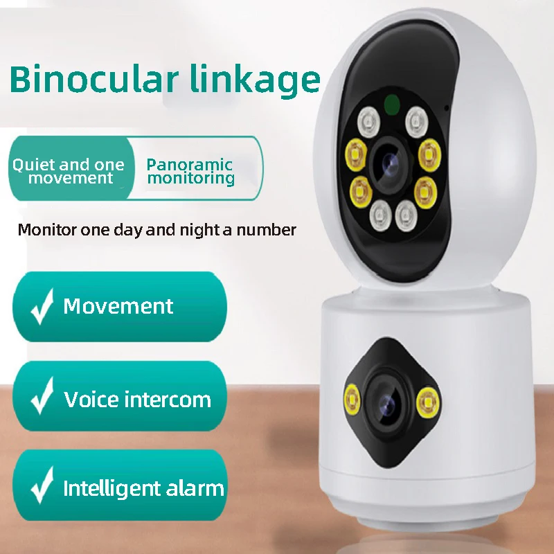 

Binocular Camera HD Night Vision Home Indoor Smart Camera Panorama Camera Network Wireless Monitor With Voice Conversation