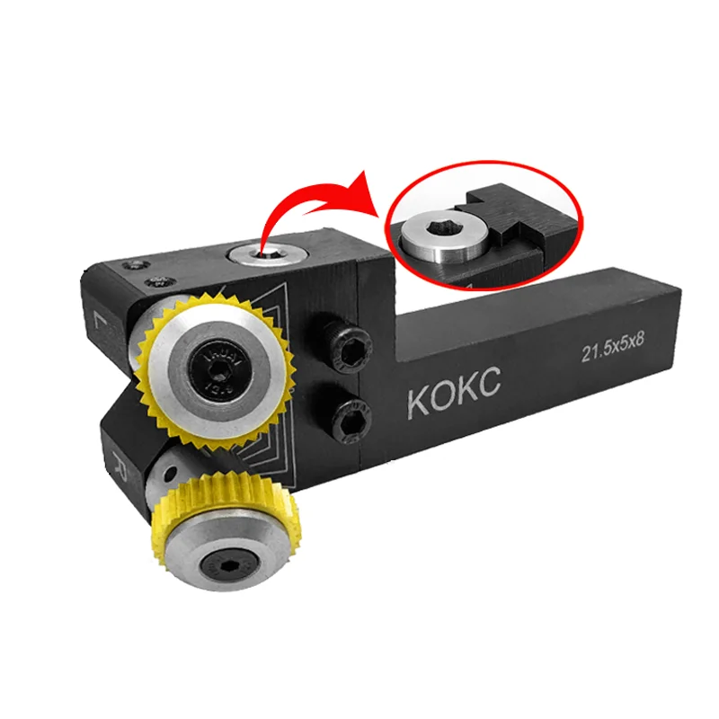 

Adjustable Center Height 20*20mm Dual Wheel Cutting Knurling Tools for CNC Lathe Feeding 30°Diamond 45°Square Pattern