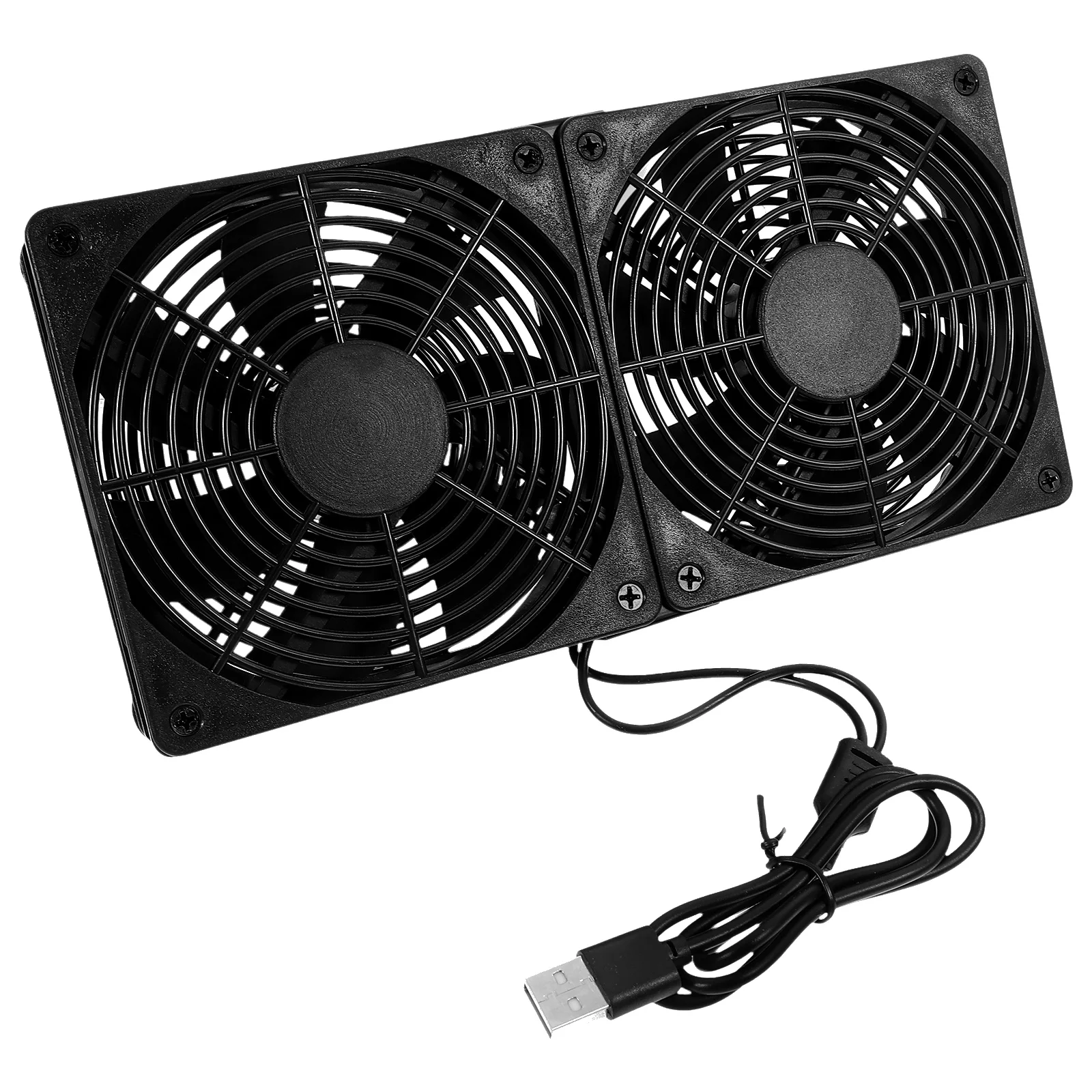 Hand Held Fan Cooling Dual Fans USB Powered Computer Refrigerator For Cooler Black Small