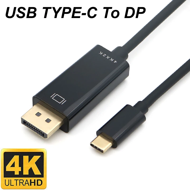 1.8m USB 3.1 Type C to DP V1.4 Displayport Male to Male Audio/Vidio Cable Cord Adapter Converter for Phone PC Monitor Projector