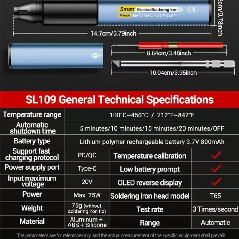 ANENG USB Lithium Battery Operated Digital Display Thermal Soldering Pen High Power Portable Iron with Multimeter Function view 2