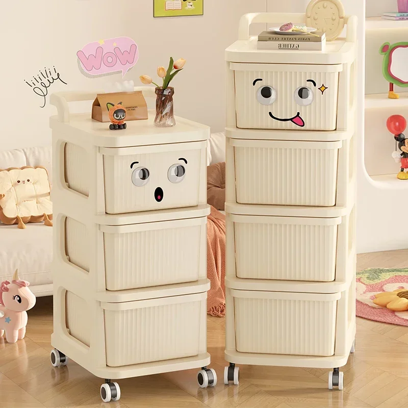 Estante para aperitivos para sala de estar, gabinete de almacenamiento multicapa tipo cajonera, cochecito de bebé, estante de almacenamiento de juguetes, gabinete de plástico para el hogar