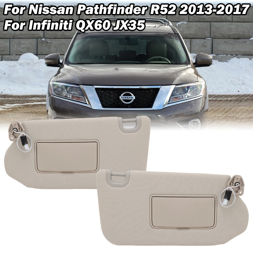 

Sunvisor sunshade for Nissan Pathfinder R52 2013-2017 For Infiniti QX60 JX35 Beige with Lights Mirrors accessories Sun Visor