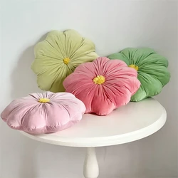 Cute Velvet Flower Shape Throw Pillow Girls Bedroom Throw Pillow Sofa Cushion