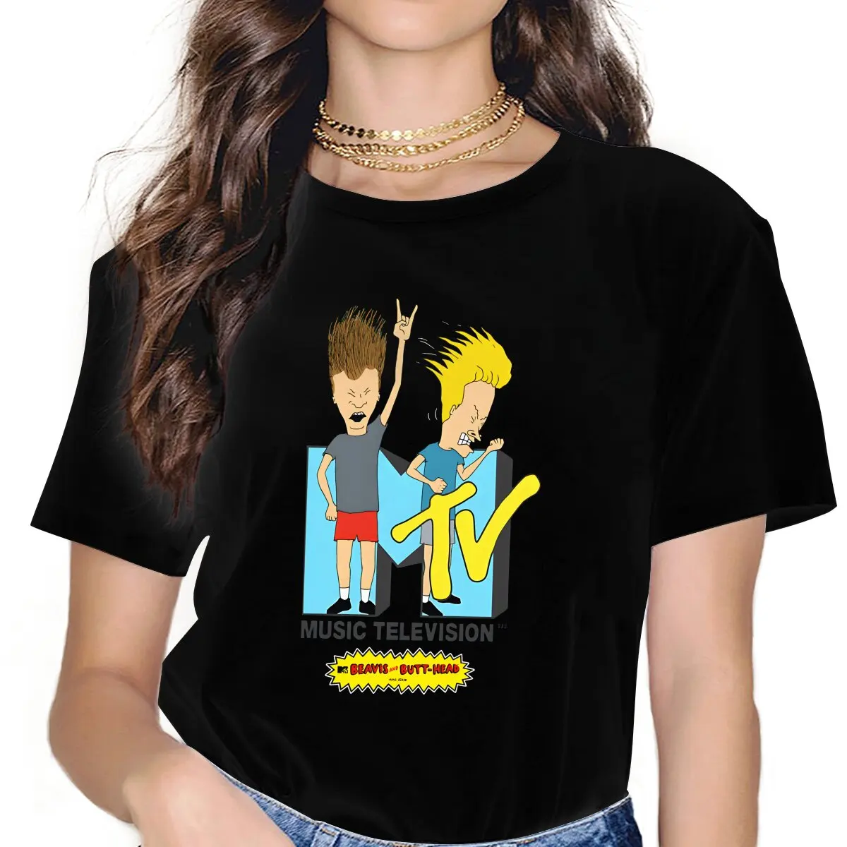 Beavis and Butt-Head Women T Shirt Fashion Female Tops Polyester Harajuku Kawaii Y2k Tees Ladies Tshirt