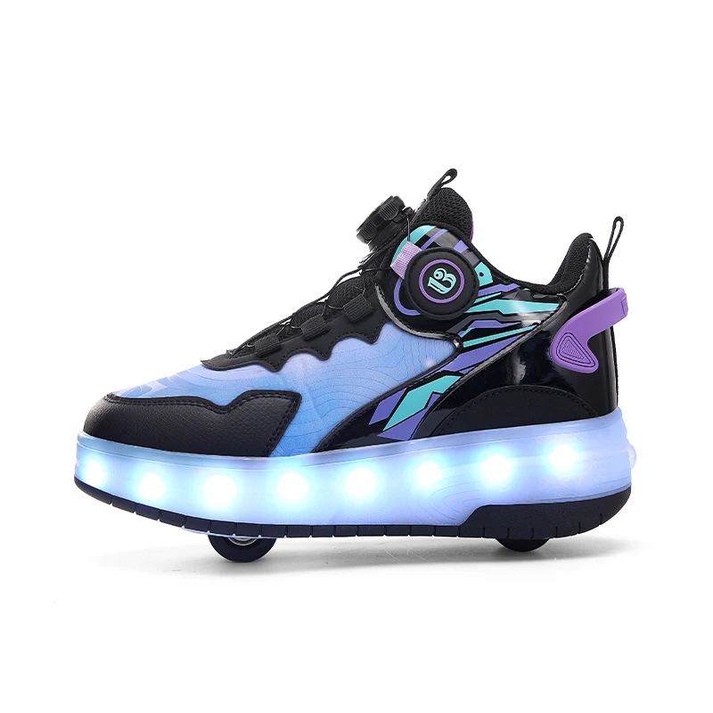 2026 New Style Two-Wheel Transformable Roller Shoes for Men and Women Children's Roller Skates Shoe Kids Flying Shoe