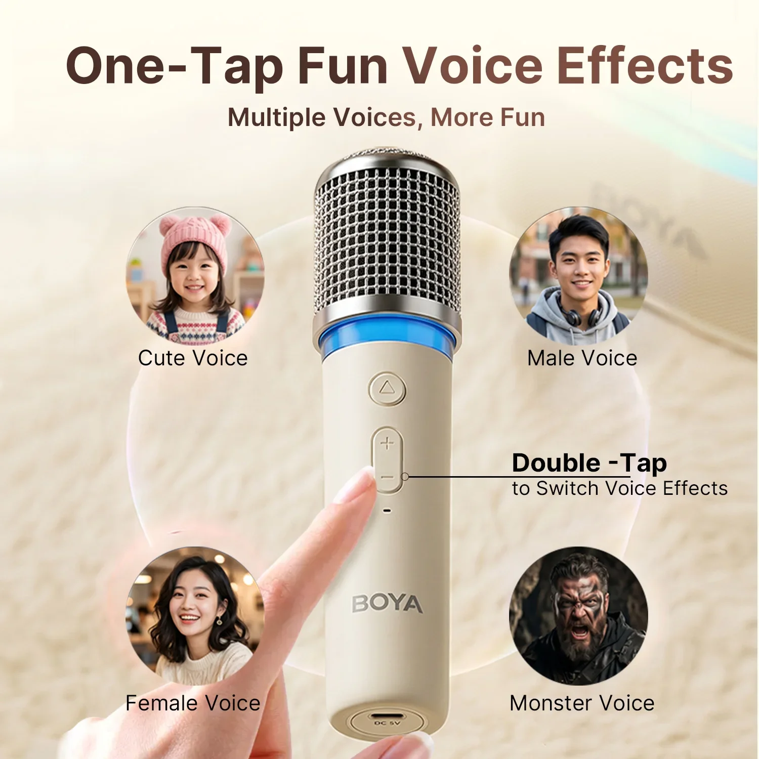 Bezprzewodowa maszyna do karaoke BOYA KM6 z 2 mikrofonami, przenośny głośnik Bluetooth, oświetlenie RGB, mikrofon do śpiewania na imprezy domowe dla dzieci i dorosłych. — zdjęcie produktu 6