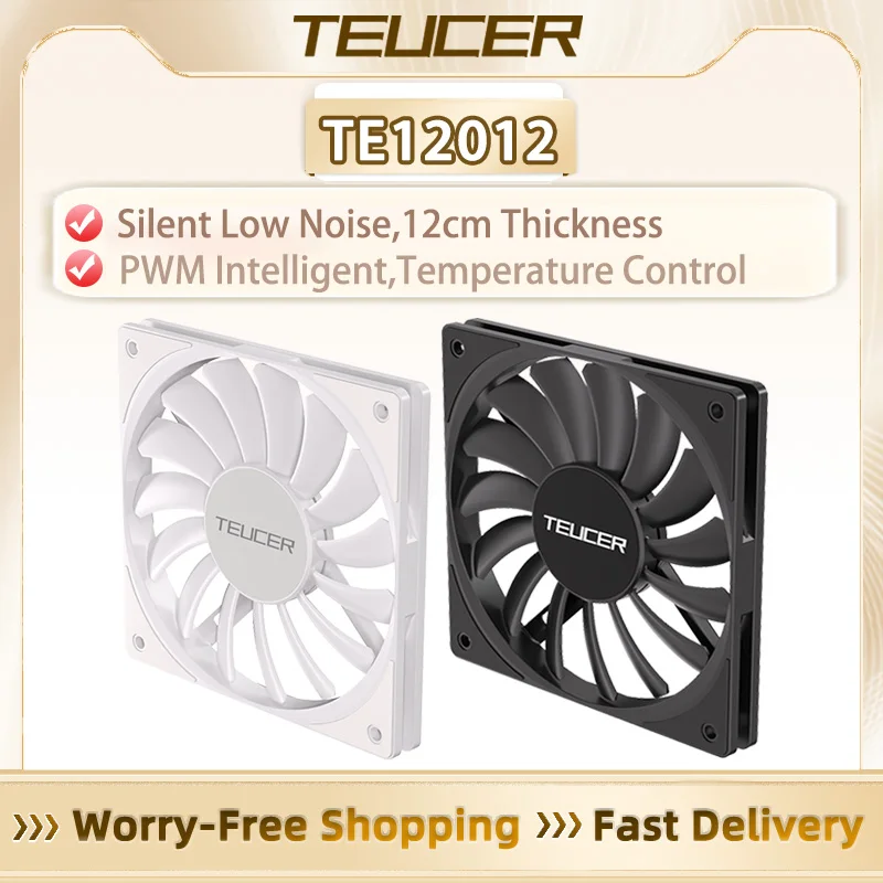 

TEUCER TE12012 Бесшумный вентилятор Интеллектуальное регулирование скорости Подшипник S-FDB с 15 лопастями Дизайн дугового лопасти Для радиатора с воздушным охлаждением
