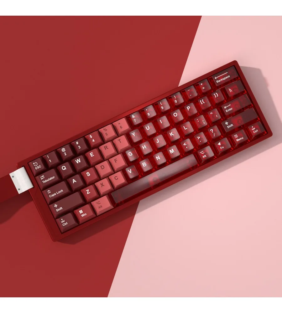 Gradual change keycap PC transparent PBT hot sublimation original factory adapted wooting/Mega lion ROG tarantula keyboard