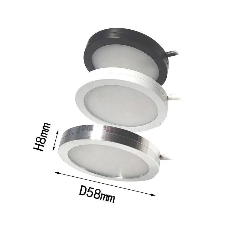 Oświetlenie sufitowe oświetlenie LED do pomieszczeń 12V 24V Slim 8mm montowane na powierzchni lampa panelowa 3W 5W wyświetlacz Downlight szafka