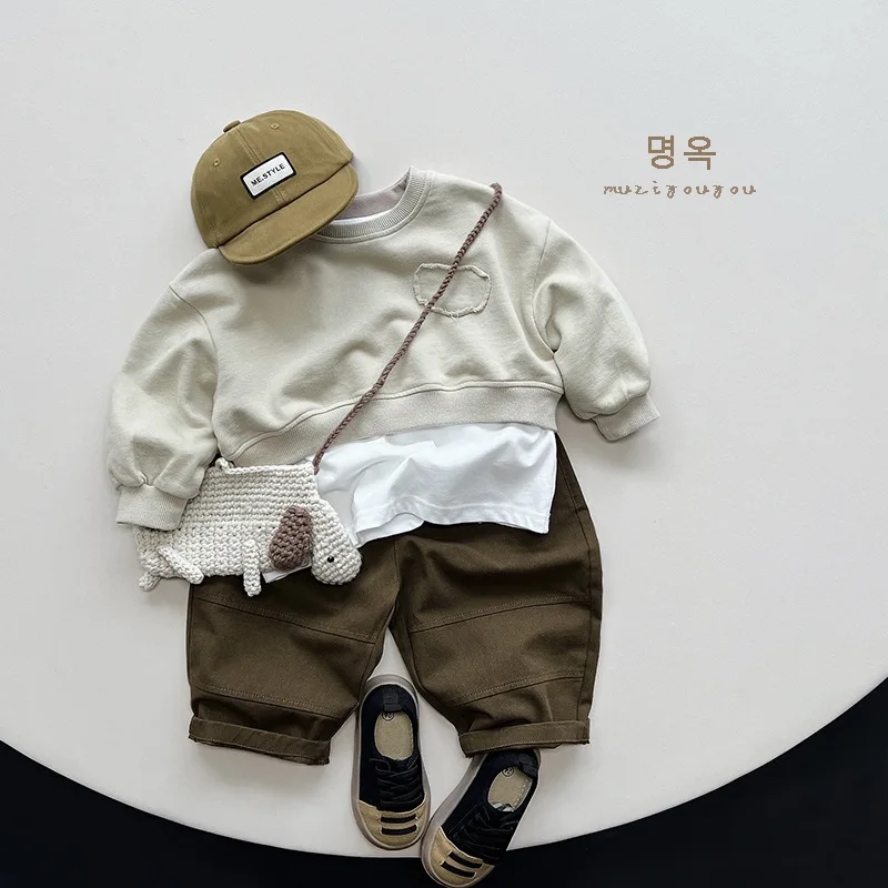 Personality Short Sweatshirt Boys Grils Children New Spring Auumn Korean Loose Casual Fashionable Comfortable
