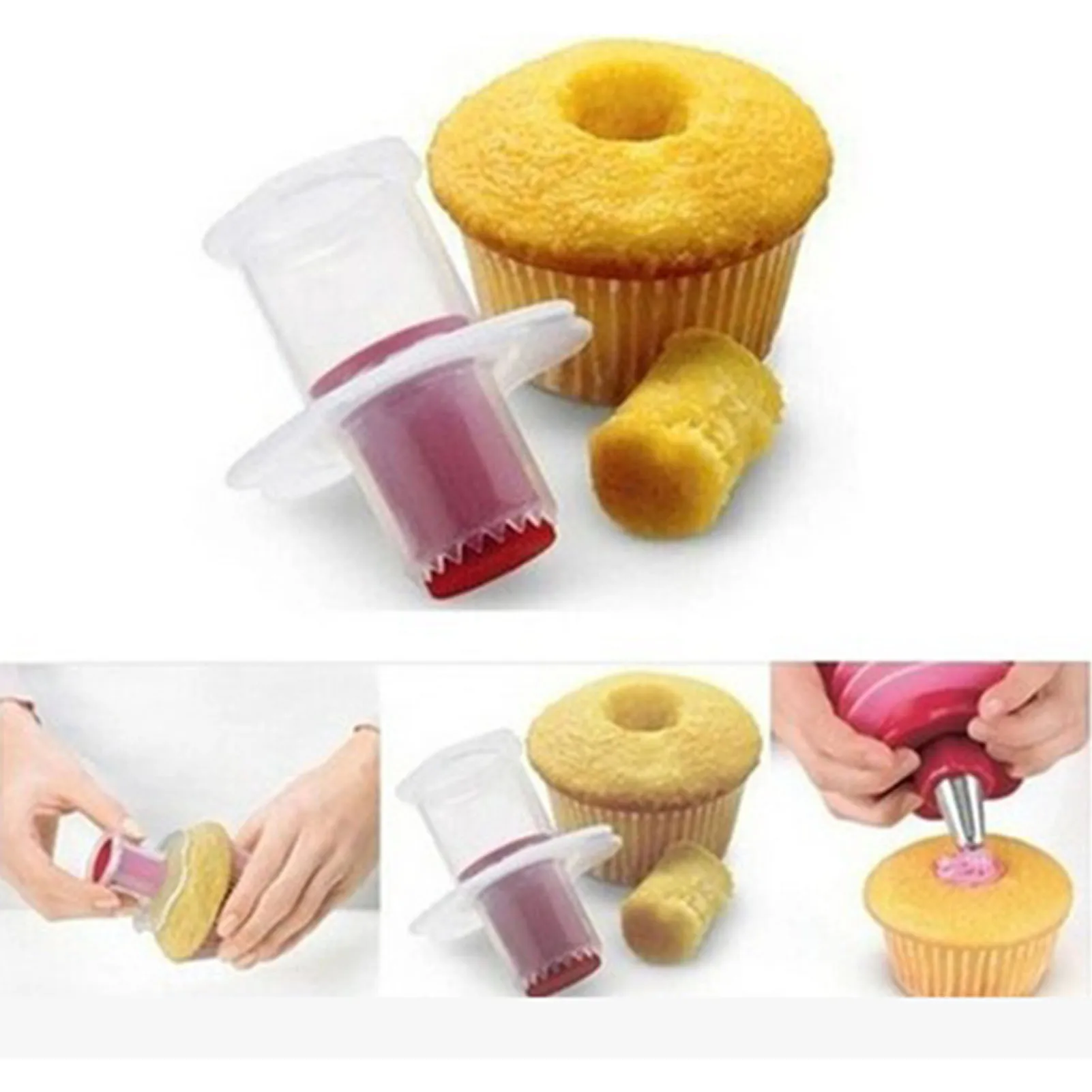

Muffin Cupcake Corer Plunger Cutter PP Material DIY Cupcake Corer Decorating Divider Cake Filler Muffin Cake Filling Tools