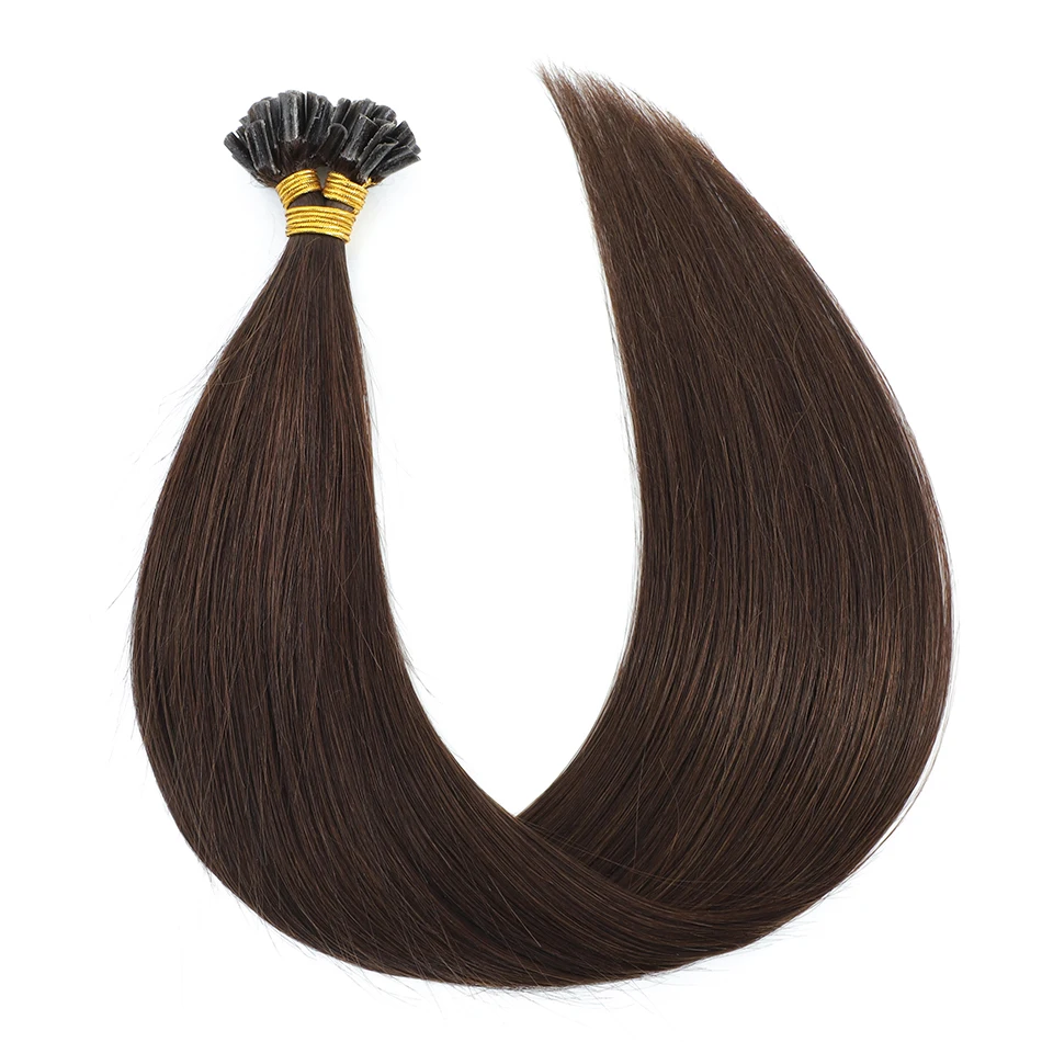 Queratina reta fusão do cabelo humano prego u ponta extensões de cabelo remy pré ligado extensões de cabelo humano 1.0 g/pçs 32 cores