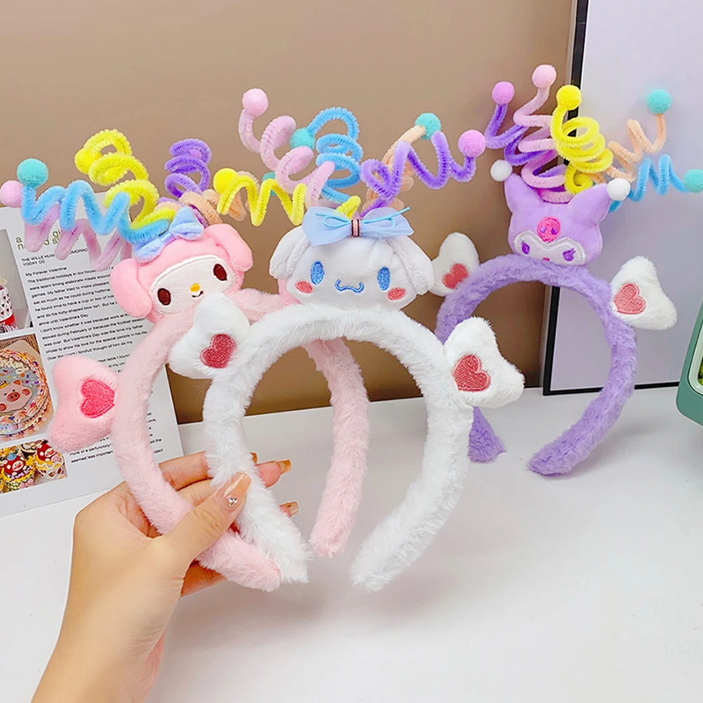 

Anime Sanrio Kuromi Cinnamoroll Hair Band Cartoon Figure Melody Swayable Hair Band for Women Girl Kawaii Hair Accessories Gifts