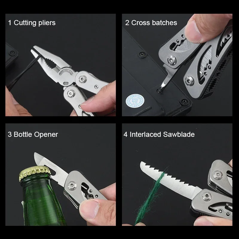 Multipurpose Knife Stainless Steel Multi-tool Pocket Knife Pliers Folding Knife Pliers Portable Folding Blade