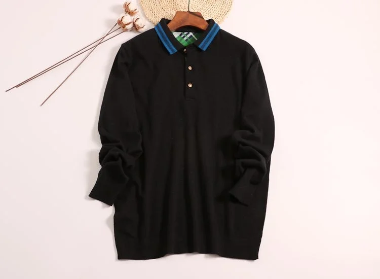 

Autumn Knitted Sweater Long Sve Hoodie Slim Fit Large Size Turn-down Collar Woolen Top for Middle-aged Women Warmth Function