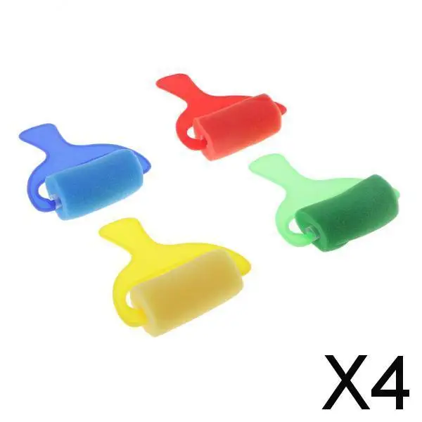 Espuma Esponja Pintura Roller Brushes para Crianças, Early Learning Arts, 2-4Pack, 4 Pcs