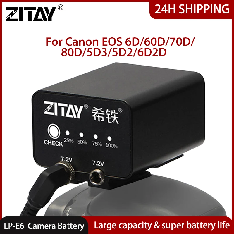 

ZITAY LP-E6 external power supply SLR camera Dummy battery for Canon EOS 6D 60D 70D 80D 5D3 5D2 6D2D Camera Mobile Power Battery