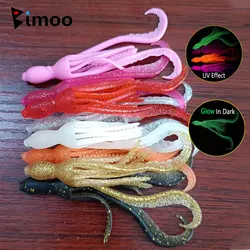 Bimoo 3pc 3.9g Glow UV Soft Octopus Squid Bait Floating TPR Material Pesca Wobbler Fishing Tackle Saltwater Snapper Fishing Lure